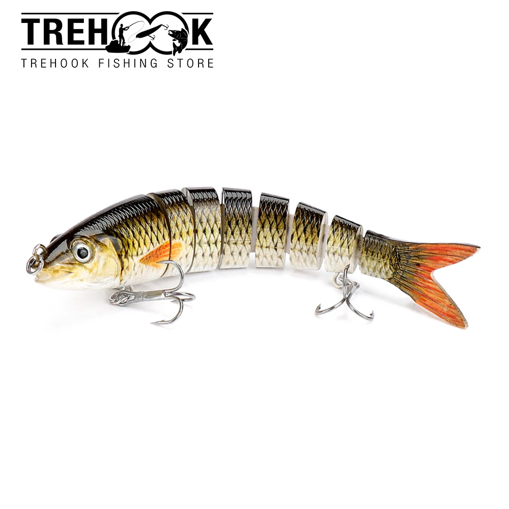 TREHOOK 13.5cm 19g 8-Segment Sinking Wobbler Fishing Lure Artificial Hard Bait for Pike Crankbaits Fishing Tackle Lures Swimbait