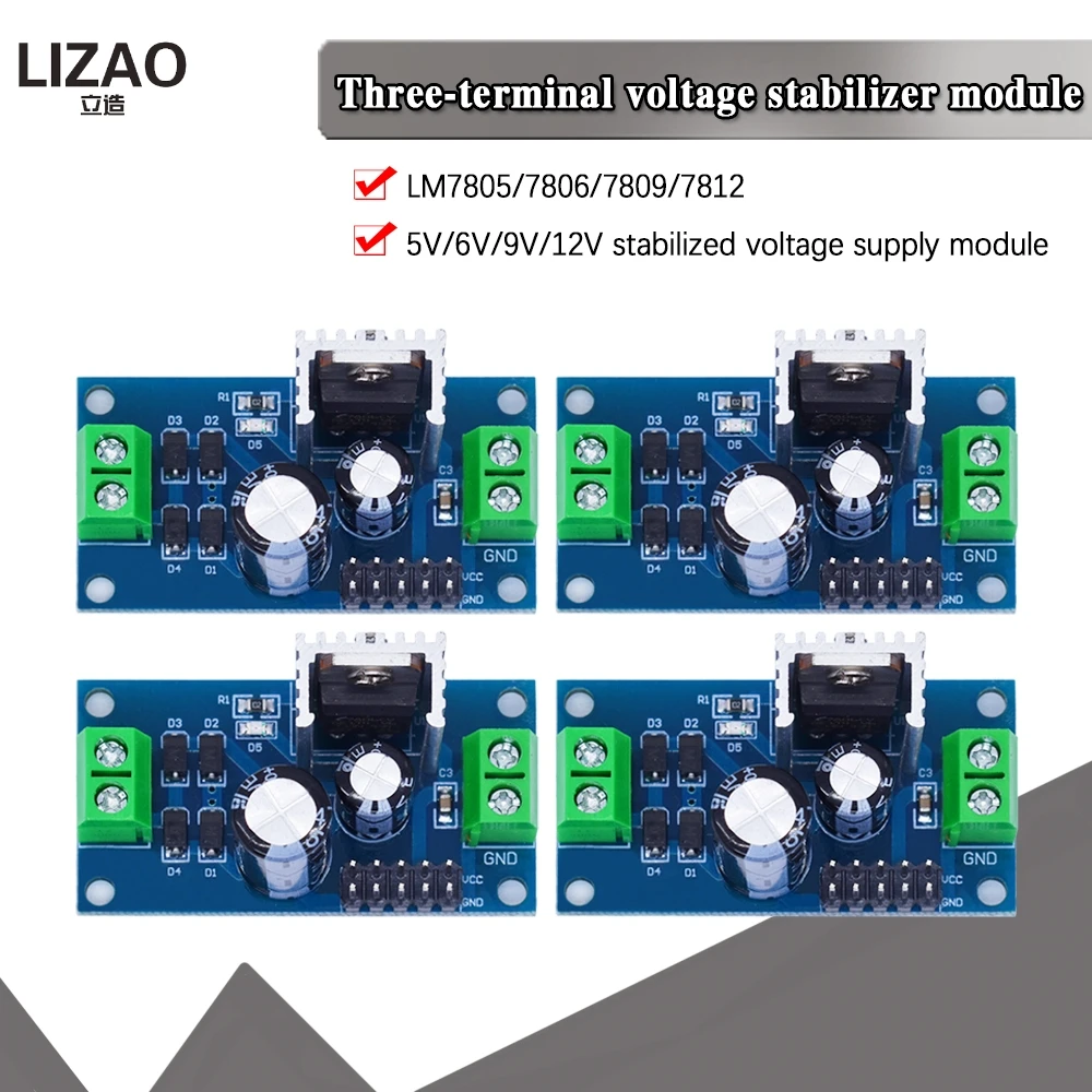 LM7805 LM7806 LM7809 LM7812 DC/AC Three Terminal Voltage Regulator Power Supply Module 5V 6V 9V 12V Output Max 1.2A