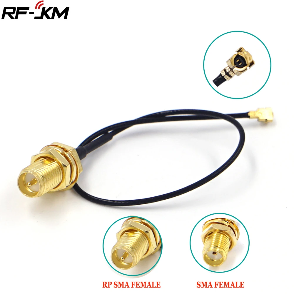 U.FL/IPX IPEX UFL to RP-SMA SMA Female Male Antenna WiFi Pigtail Cable ufl ipex 1.13mm RF Cable 15CM