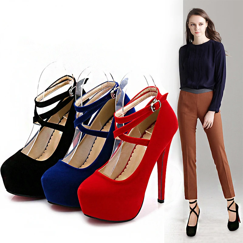2021 New High Heels For Women's With Red Bottom Platform Stiletto Sexy Shoes Large Size 35-46