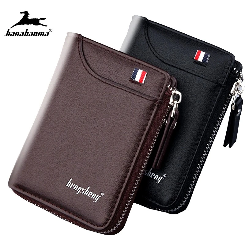 wallet for men short Casual carteras Short Wallets PU Leather Male  billetera hombre luxury small Zipper coins bag cartera hombr