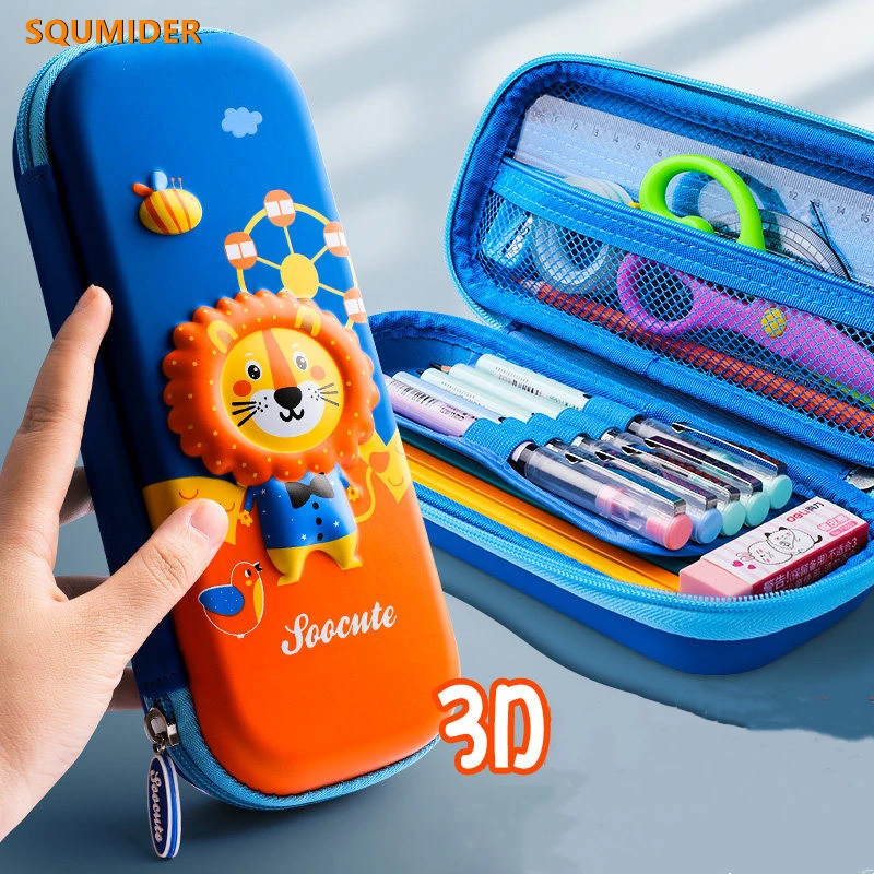 3D stereo animal pencil case plastic Stationery box School Pencil cases for girls pen case student pencil box cute pen bag gifts