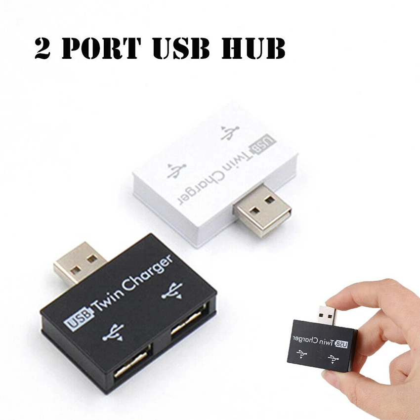 Mini 2.0 USB Splitter 2 Ports USB Hub Charger Hub Adapter USB Splitter for Phone Tablet Computer Peripherals Computer Accessorie