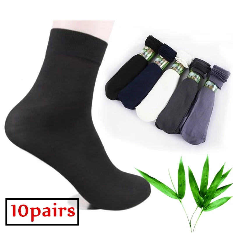 Set of 10 Pairs Summer Men's Business Thin Section In The Tube Short Stocking Bamboo Fiber Sliver Sock Foot Bath Socks Wholesale