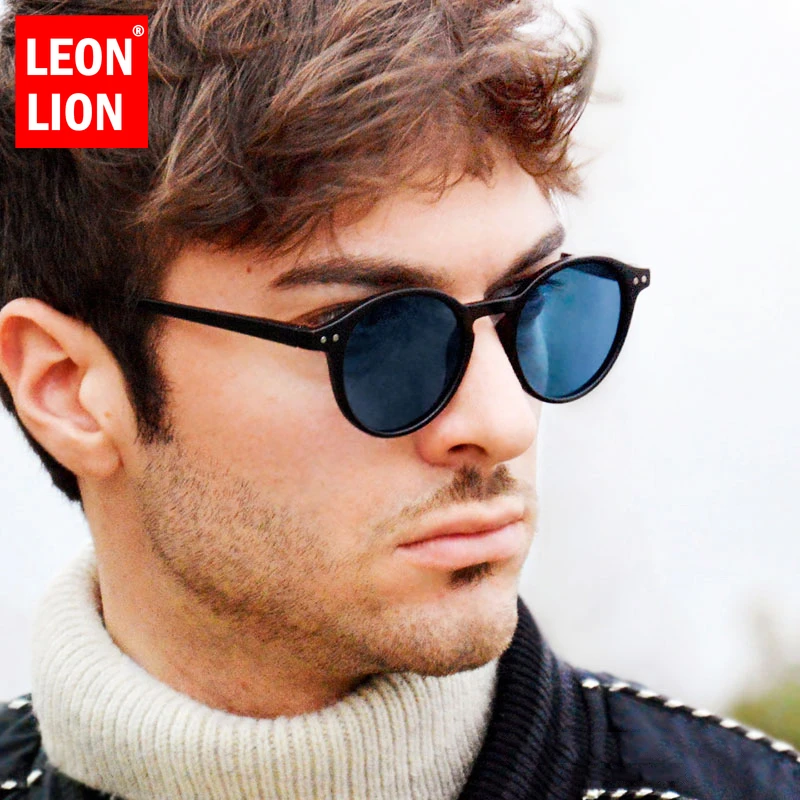 LEONLION 2021 Vintage Rice Nail Round Women/Men Sunglasses Brand Designer Glasses Ocean Lens Shopping Oculos De Sol Feminino