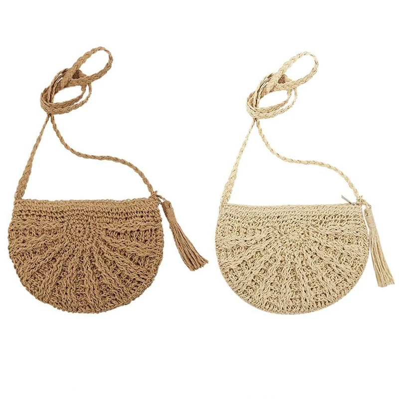 Local Stock New Beach Maxi Women Fashion Straw Rattan Shoulder Bag Ladies Crossbody Bag Ladies HandBag