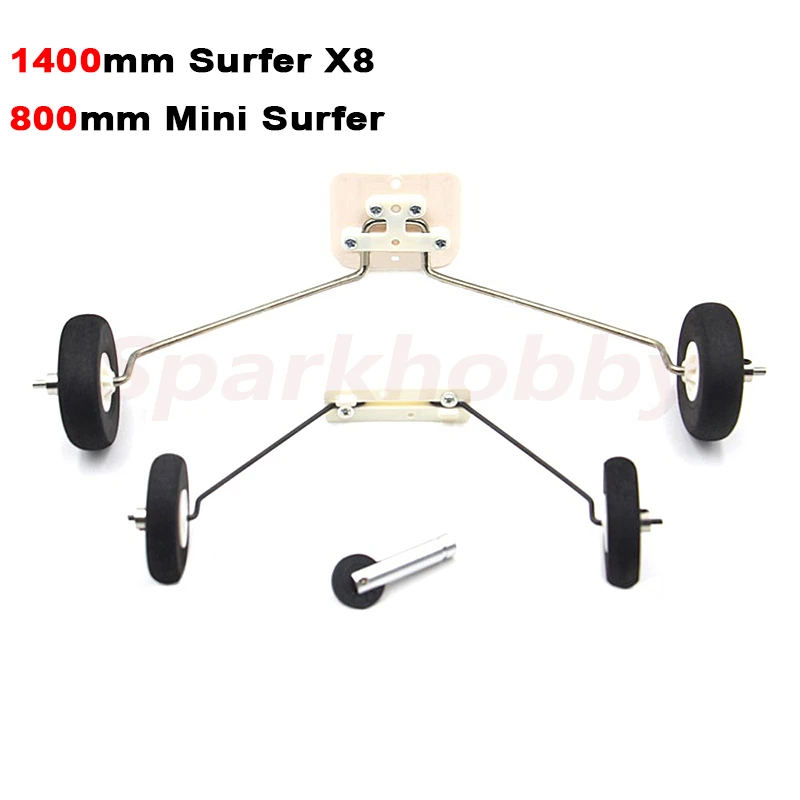 1400mm Surfer X8 / 800mm Mini Surfer 800 Glider Steel Wire Landing Gear With Sponge Wheel For RC Airpalne Fixed-wing Models DIY