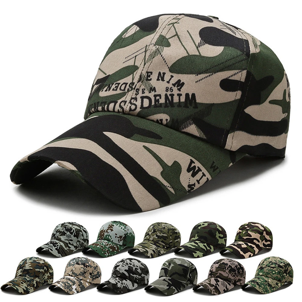 New Camouflage Polyester Adjustable Baseball Cap Snapback Military Hat Sunhat Outdoor Jungle Hunting Unisex Headwear Hat