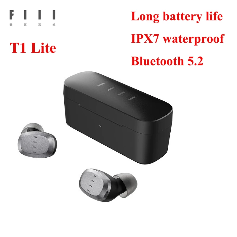 FIIL T1 Lite TWS Bluetooth 5.2 Earbuds True Wireless Earphones 32 Hours Long Battery Life ENC HiFi IPX7 Waterproof with Mic