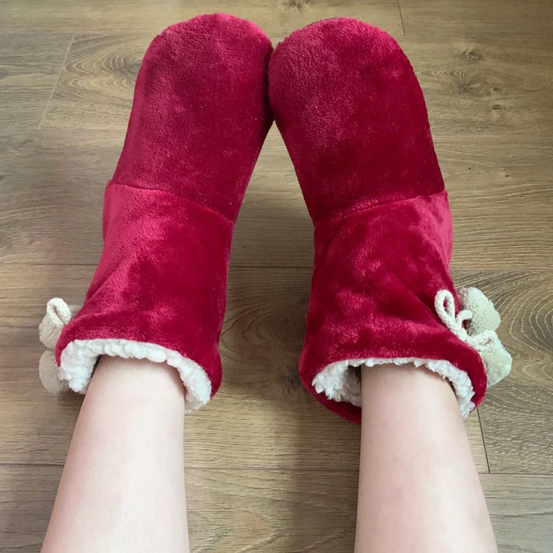 Women Indoor Slippers Warm Plush Lovers Home Slipper Soft Winter Warm House Slippers  Velvet Ball Women Slippers