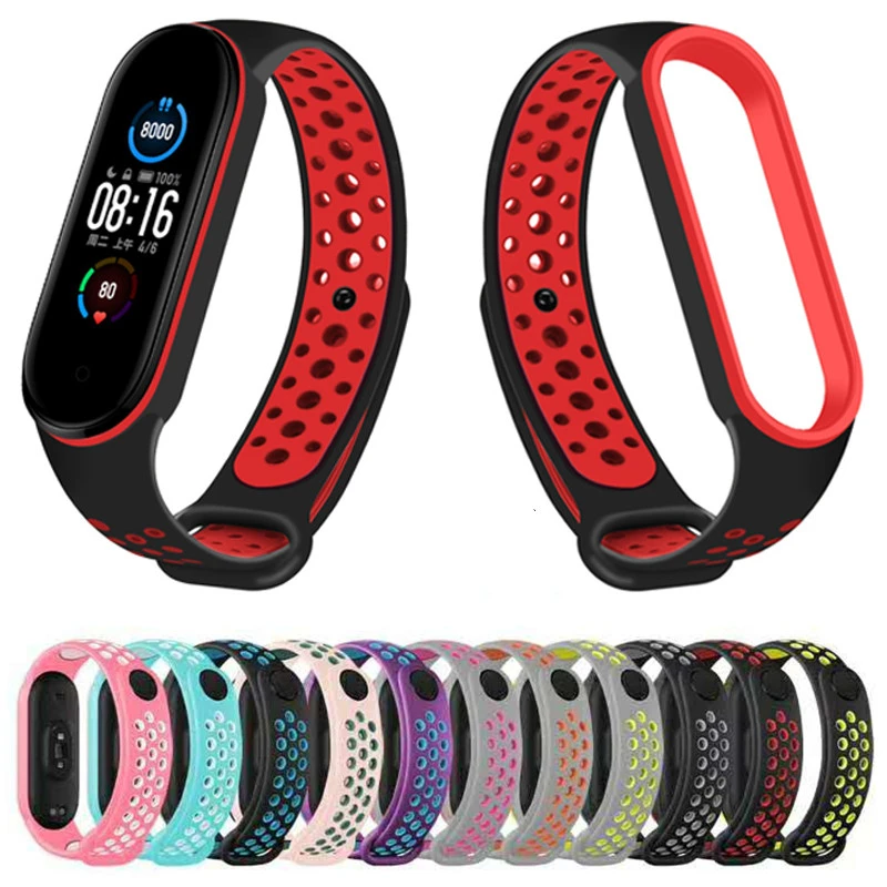 Replacement Strap for Xiaomi Mi Band 3 4 5 6 Smart Accessories Colorful Breathable Silicone Wrist Bracelet for MiBand 6 4 3 5