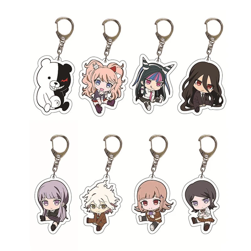 Danganronpa Double Sided Acrylic Keychain Fans Collection Anime Game Figures Nanami ChiaKi Nagito Komaeda Key Chain Cute Trinket