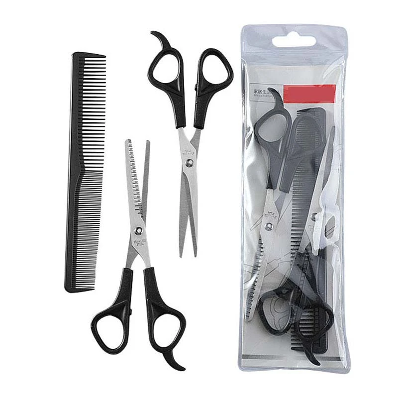 Household Hairdressing Scissors Thinning Shears Hair Cutting Barber Scissors Flat Tooth Scissor Comb 3pcs Set Hair Styling Tools