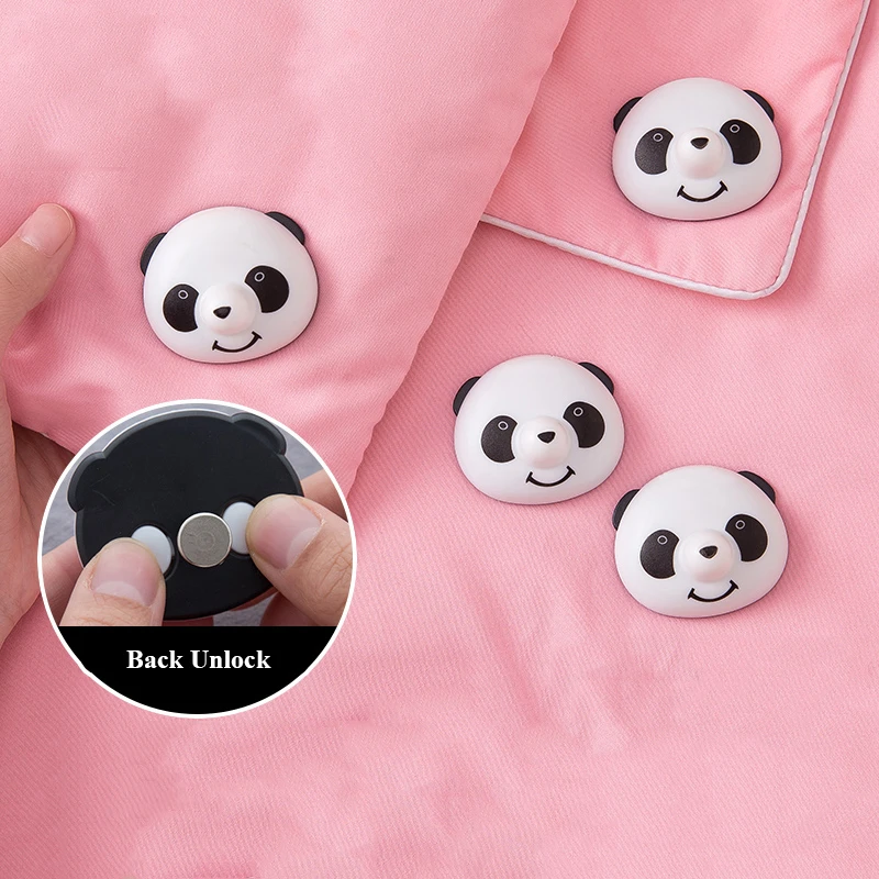 8pcs/set Cute Panda Pattern Bed Sheet Clips Cover Grippers Holder Mattress Duvet Blanket Fastener Straps Fixing Bed Sheet Kids