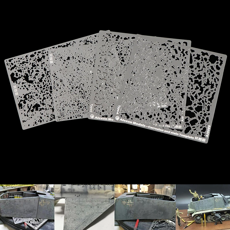 Corrosion Stain Stenciling Template Leakage Spray Plate Tools For Military Model