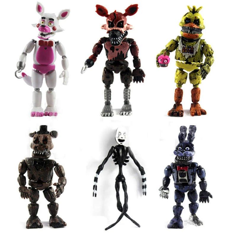 1 Pcs/set Game FNAF Lightening Movable Joints Five Nights Midnight Toy Bear Action Figure Toys Foxy Model Dolls Gift