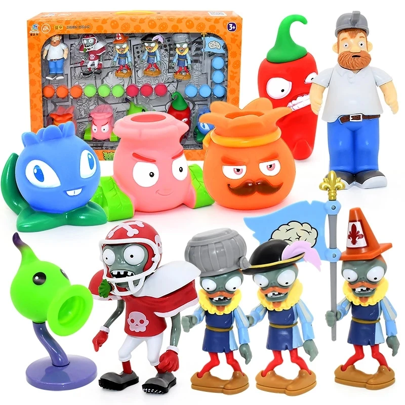 Hot Role Plants Pea shooting Zombie 2 Toys Full Set Gift for Boys Ejection Anime Children's Dolls Action Figure Model Toy No Box