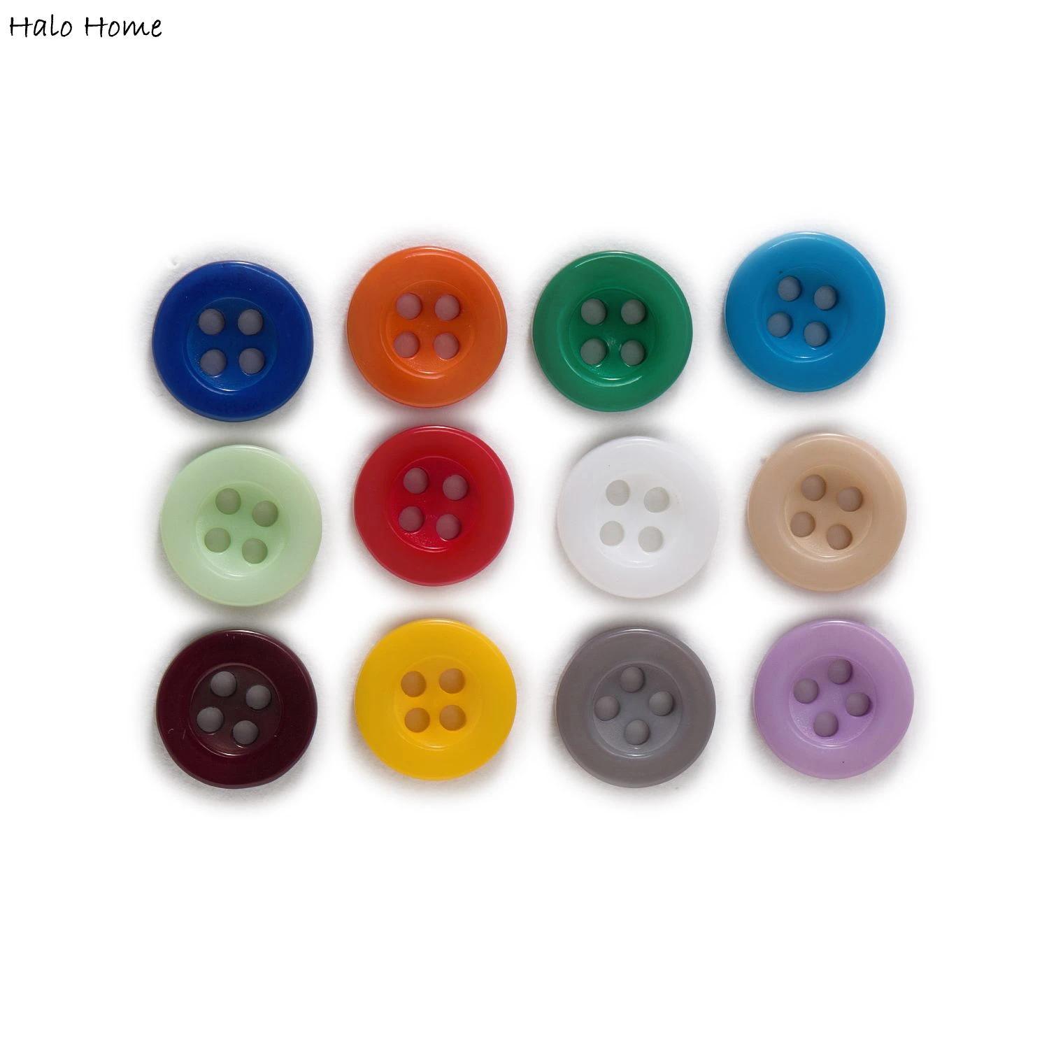 100pcs Thick 4 Hole Resin Buttons Sewing Scrapbooking Clothing Home Crafts Handmade Accessories Card Making DIY Decor 10-15mm