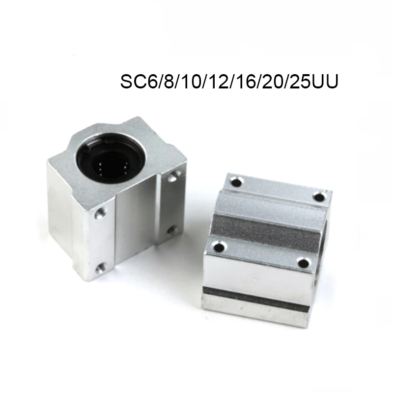 1-4pcs SC6UU SC8UU SC10UU SC12UU SC16UU SC20UU SC25UU SC30 Linear Motion Slide Block for Linear Shaft CNC Parts 3d Printer Parts