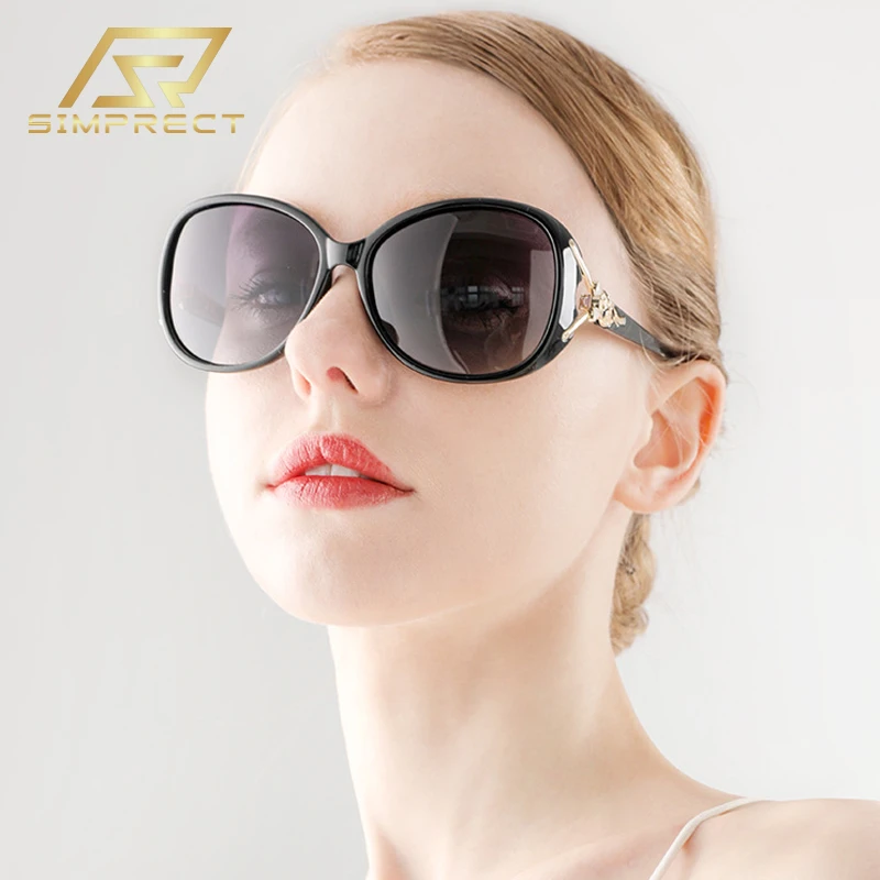 SIMPRECT Polarized Sunglasses Women 2021 Square Oversized Sunglasses Retro Anti-glare Driver's Sun Glasses Shades For Women