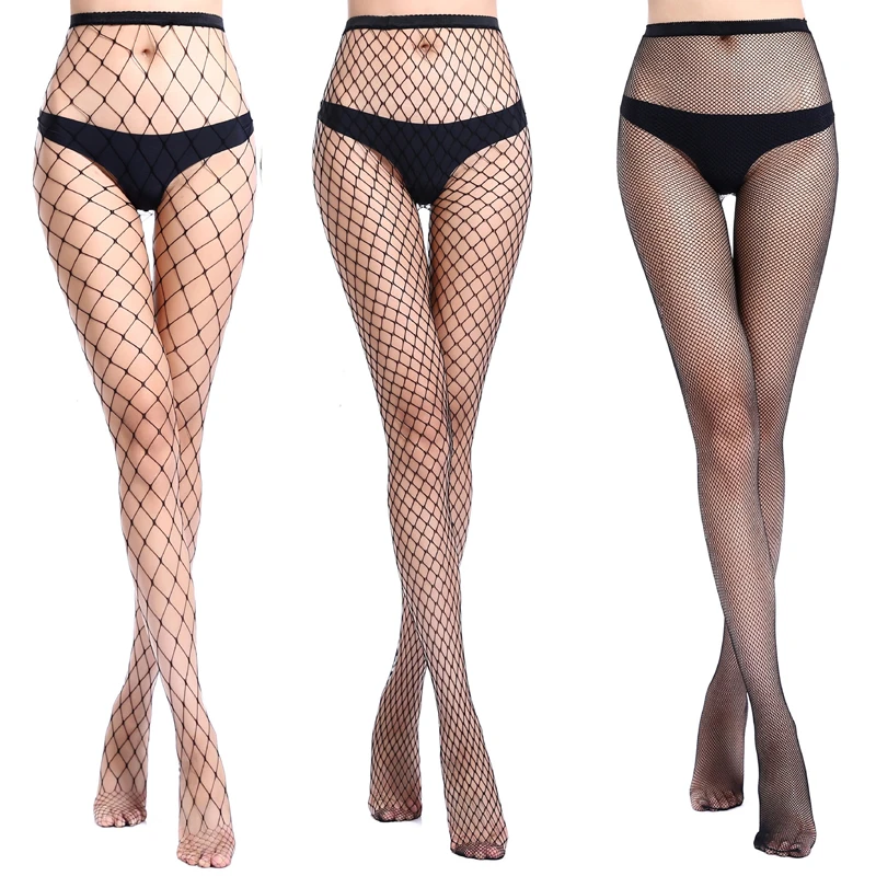 Summer Sexy Mesh Stocking Transparent Slim Fishnet Pantyhose Party Club Net Holes Black Tights Stocking Small/Middle/Big Mesh