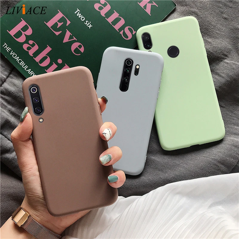 silicone case on for xiaomi redmi note 6 pro 7 8 5 5a prime s2 mi 8 9 se mi8 a2 lite a3 cute candy color soft tpu back cover