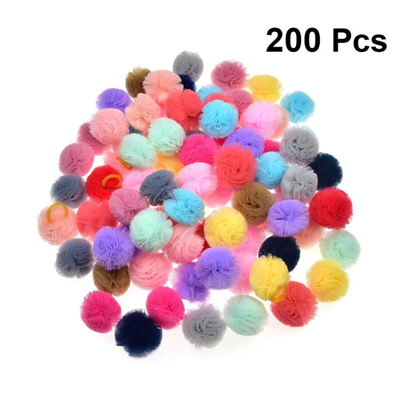 UEETEK 20pcs Pet  Elastic Hair Band Hair Tie Cloth Hair Ring For Dog Puppy Pet Dog Cat Flower Head Ball (Mixed Pattern)