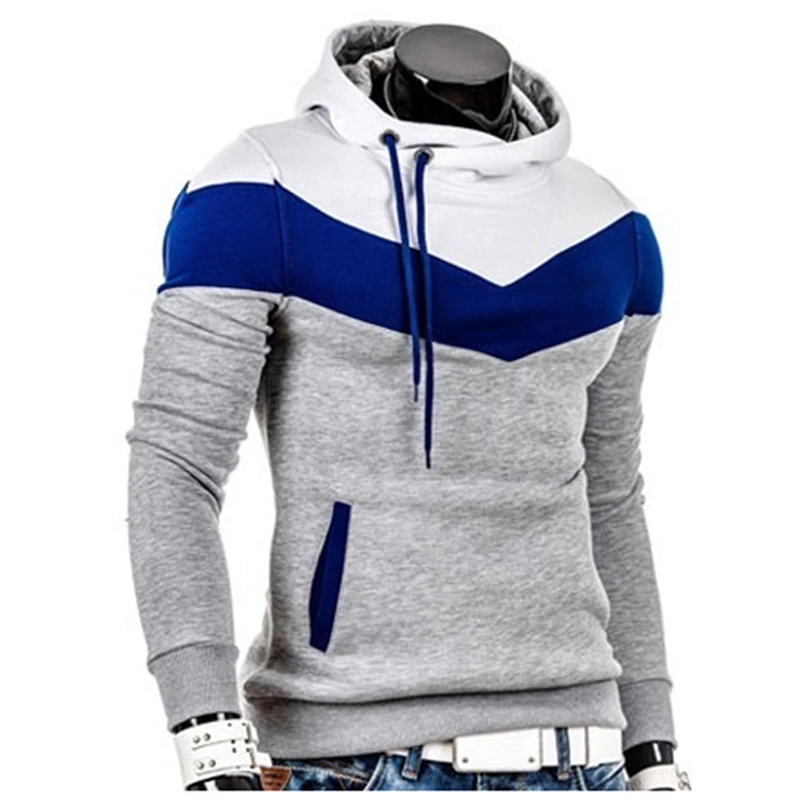 Fashion Autumn Hoodies Men Sweatshirt Male Stitching Hooded Hip Hop Long Sleeve Sweatshirt Men Silm Hoodies Outwear