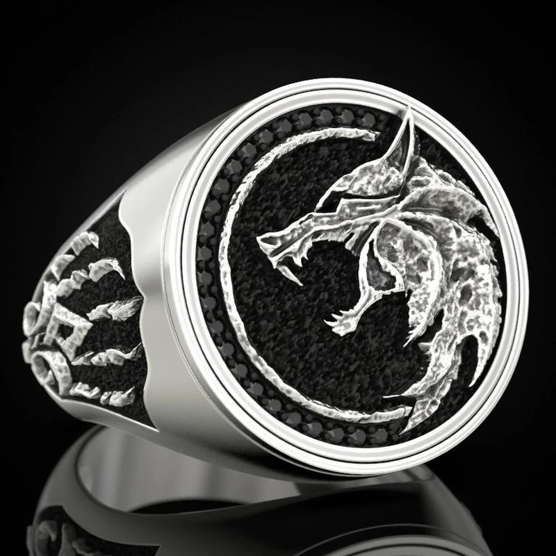 Hunter Wolf Claw Ring 925 Silver Viking Warrior Vintage Bicolor Men's Ring Gift Jewelry Ring Wholesale