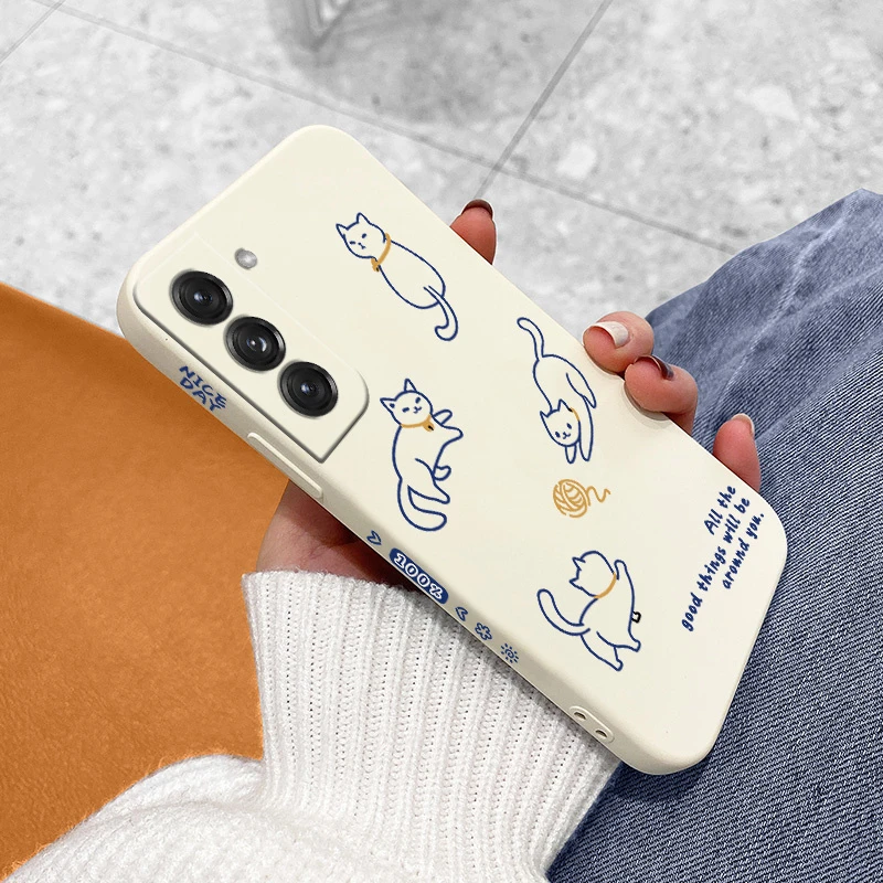 Cat Duck Phone Case For Samsung Galaxy S21 S20 FE S10 Note 20 10 Ultra Plus A72 A52 A42 A32 A71 A51 A41 A31 A21S 4G 5G Cover