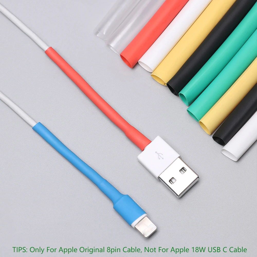 12Pcs USB Charger Cord Wire Organizer Heat Shrink Tube Sleeve Cable Protector Tube Saver Cover for iPad iPhone 5 6 7 8 X X R XS