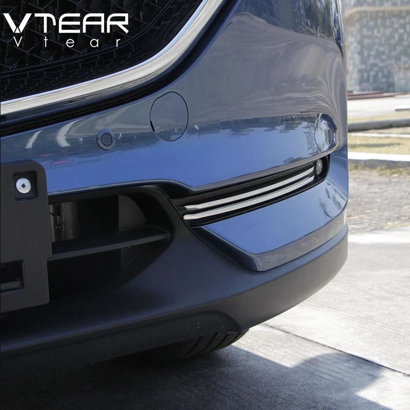 Vtear For Mazda CX-5 CX5 Accessories 2020 2019 Car Front Fog Light Trim Strips Decoration Cover Exterior ABS Chromium Styling
