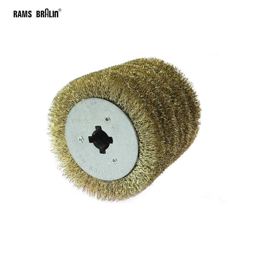 1 piece Stainless Steel Wire Brush Wheel Wood Open Paint Polishing Deburring Wheel for Electric Striping Machine