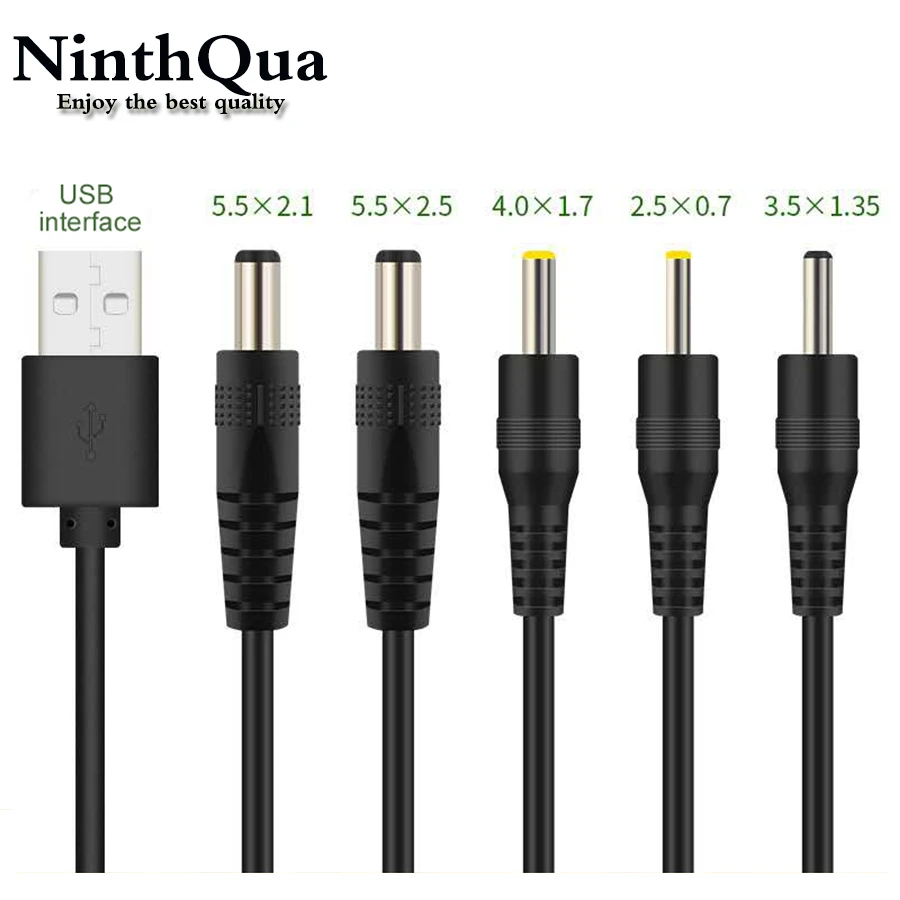 1Pcs USB A Male plug to DC 2.5 3.5 1.35 4.0 1.7 5.5 2.1 5.5 2.5mm Power supply Plug Jack type A extension cable connector cords