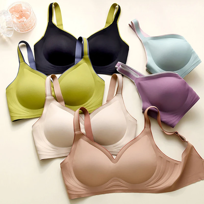 Latex Seamless bra Comforable Bras for women Push up Underwear Without Wire Free  Plus size Lingere No Steel Rims Beautiful Back