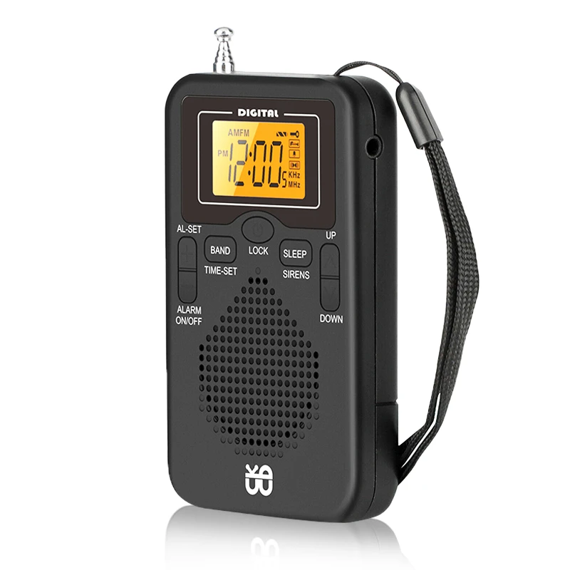 Universal Mini Radio Portable AM/FM Dual Band Stereo Pocket Radio Receiver with Screen Display Radio
