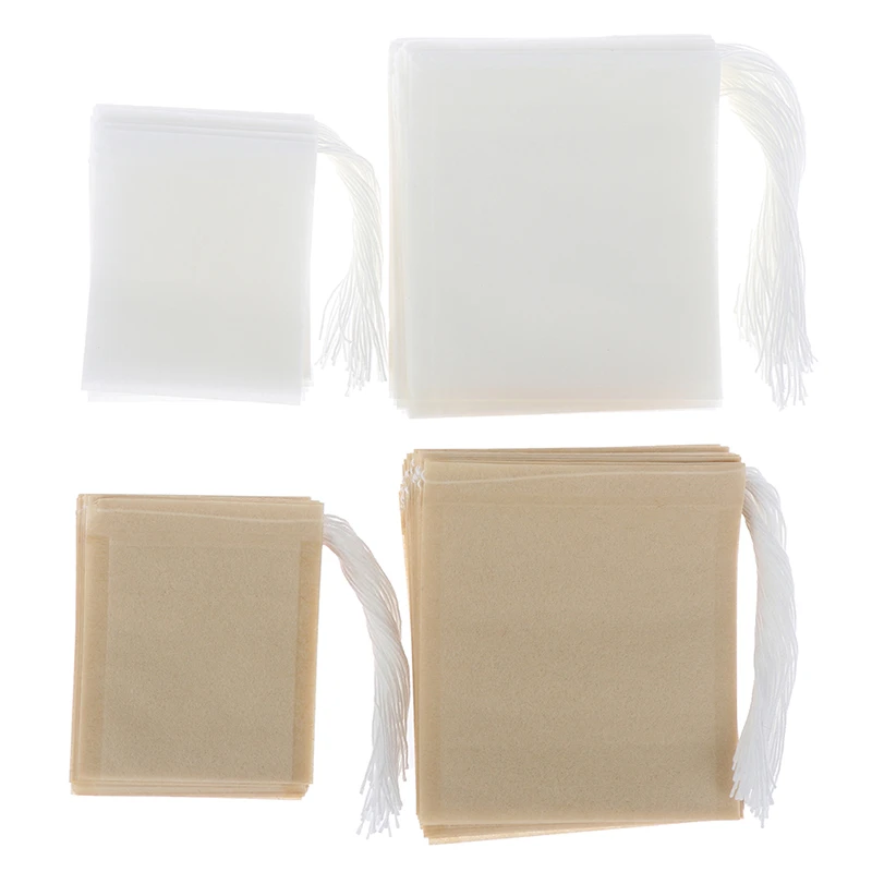 100Pcs/Lot Paper Tea Bags Filter Empty Drawstring Teabags for Herb Loose Tea