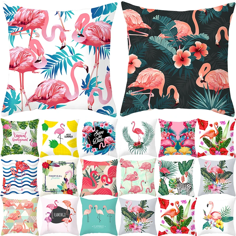 45x45cm Flamingo Cushion Cover Decor Sofa Cushion Case Bed Pillow Cover Home Decor Car Cushion Cover Flamingo Pillow Case