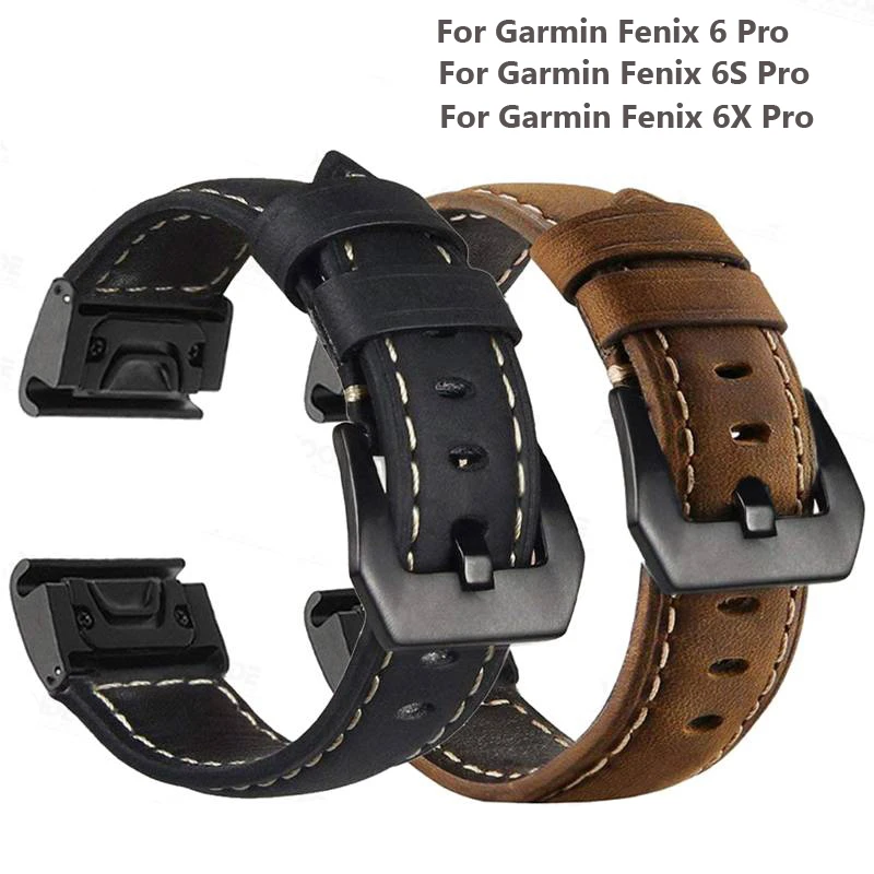 Leather Band Watchband Strap for Garmin Fenix 5/5X/5S Plus 6/6X/6S Pro Smart Bracelet 20 22 26mm Quick easy Fit Wristband Strap