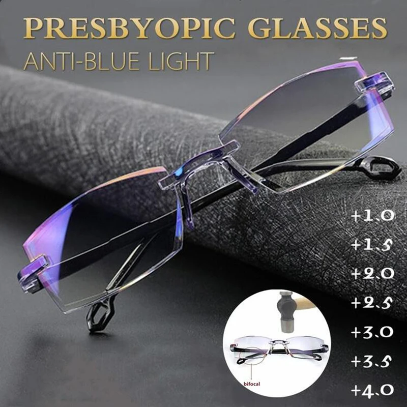 Sapphire High Hardness Anti-Blue Progressive Far And Near Dual-Use Reading Glasses For Men Women FS99