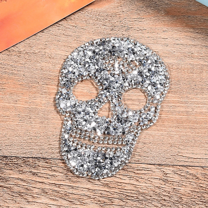 ZOTOONE Strass Crystals Rhinestones Diy Applique Iron on Clear Hotfix Rhinestone Stickers Stones for Clothes Skull Decoration G