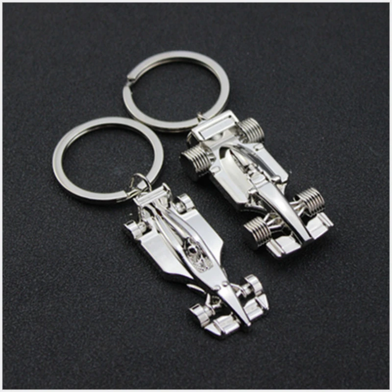 F1 Keychain Racing Activity Gift Personality Pendant Key Buckle Car Key Chain Men's Jewelry keyring silver color can be engraved
