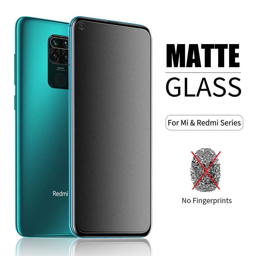 Matte Tempered Glass For Xiaomi Redmi Note 10 9 8 Pro Max 9S 10S 8T Poco F3 X3 M3 F2 Mi 10T 9T Pro Pocophone F1 Screen Protector