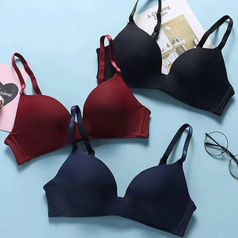 A/B Cup Women Seamless Bra Sexy Underwear Bralette Push Up Bra Female Brassiere Intimate Lingerie Solid Color Wirefree Bras