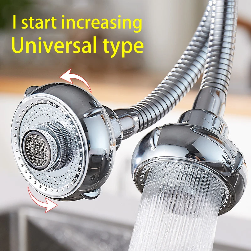 Kitchen Faucet Bubbler Water Saving Nozzle Shower Booster Filter 360 ° Rotating Stainless Steel Faucet Connector Accessories