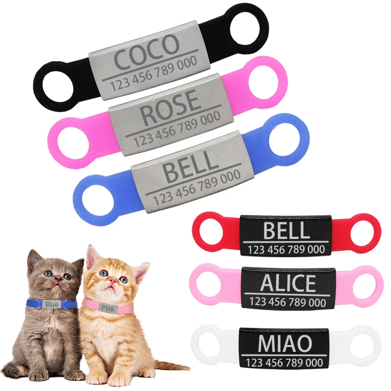 Pet ID Tags Stainless Steel Personalized For Small Dogs Cats Custom Engraved Dog Nameplate Tags Collar Accessories