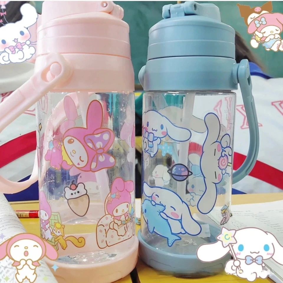 Cartoon High Quality Large-Capacity Water Cup Cute Student Male and Female Portable Outdoor Shatter Proof Straw Water Cup