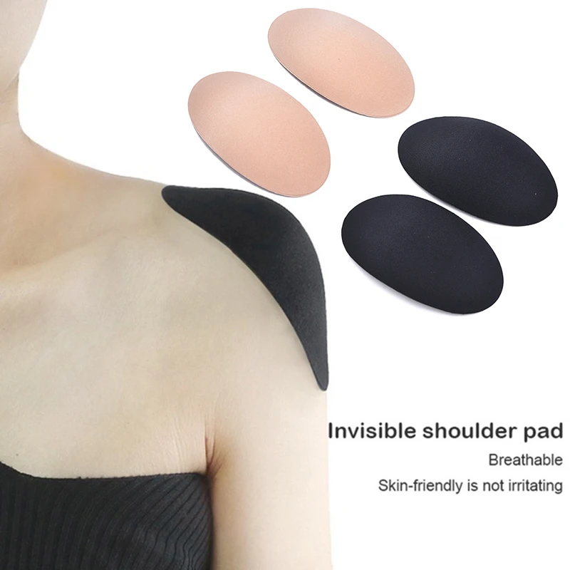 1 Pair Reusable Self-Adhesive Non-slip Shoulder Enhancer Clothes  Soft Foam Padded Shoulder Push-up Cushions Sewing Accessories
