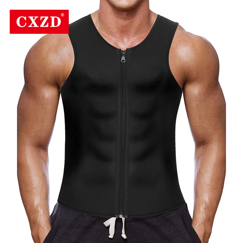 CXZD New Waist Trainer Vest for Men Women Weightloss Hot Neoprene Corset Body Shaper Zipper Shapewear Slimming Belt Belly