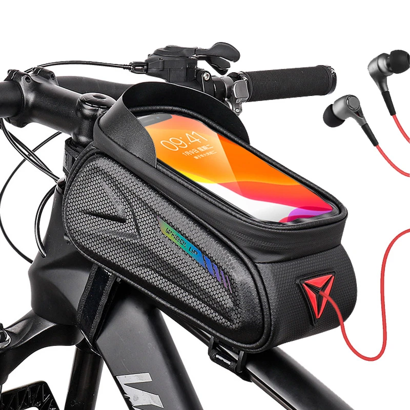 Waterproof Bike Bag Bicycle Front Cell Phone Holder With Touch Screen Top Tube Cycling Reflective MTB Bike Accessories